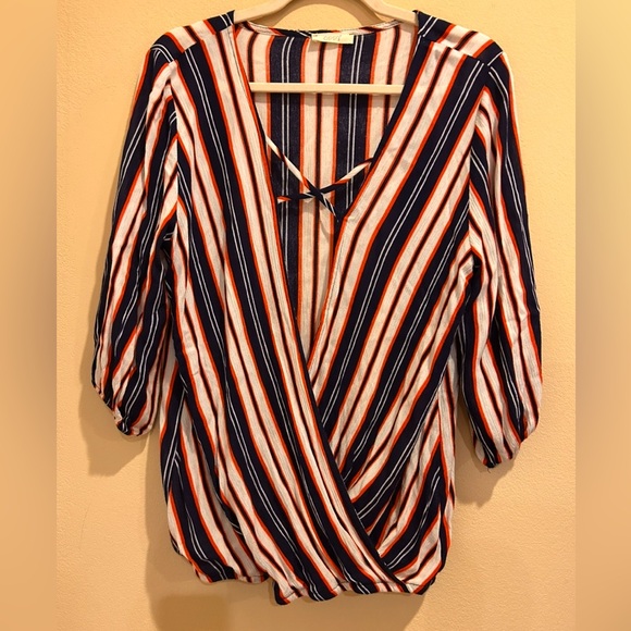 Oddy Red and blue open front twist top with cross straps - Picture 1 of 4